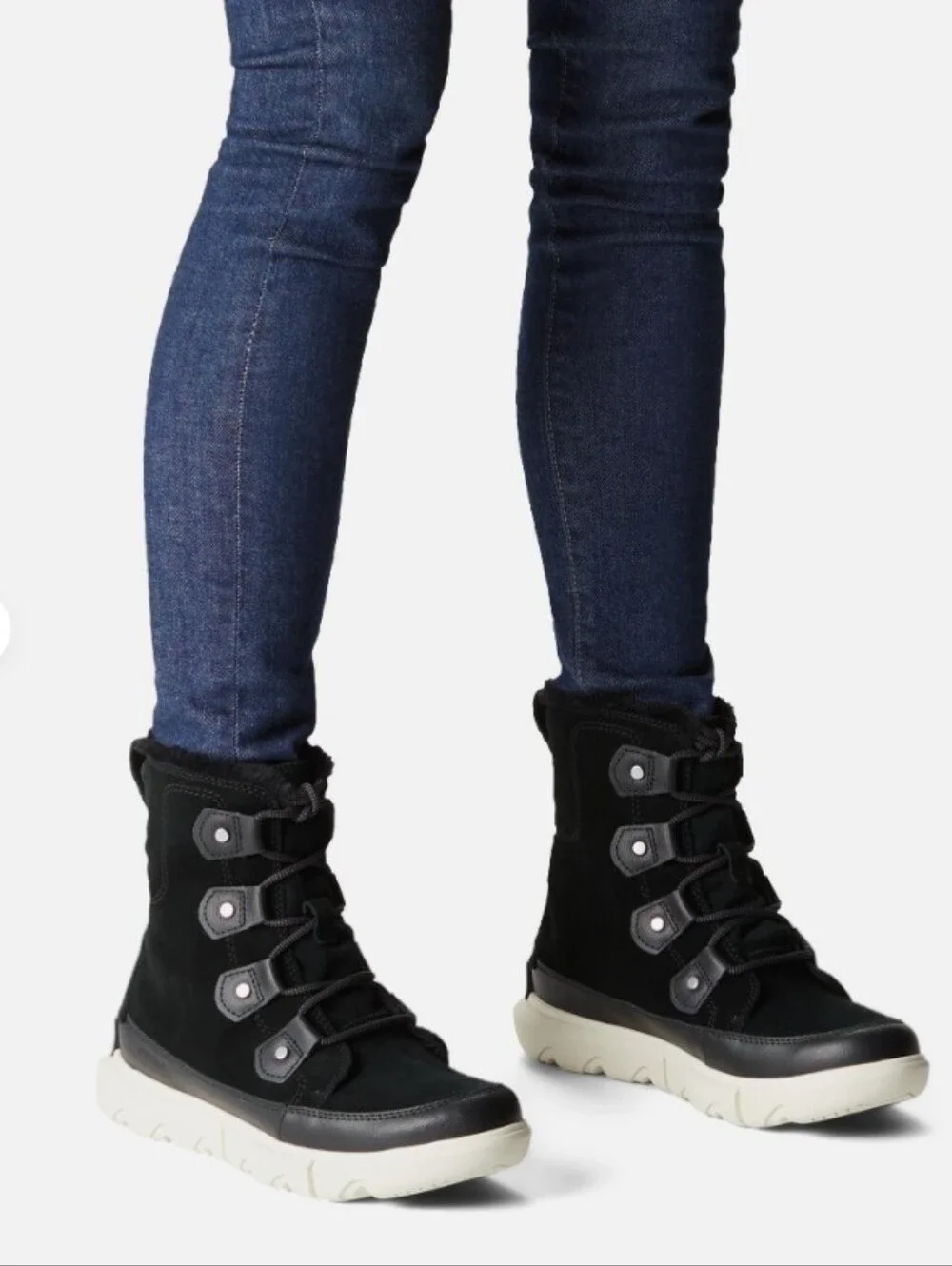 Sorel Explorer II Joan Faux Fur Waterproof Lace-Up Shoes Size 9.5
